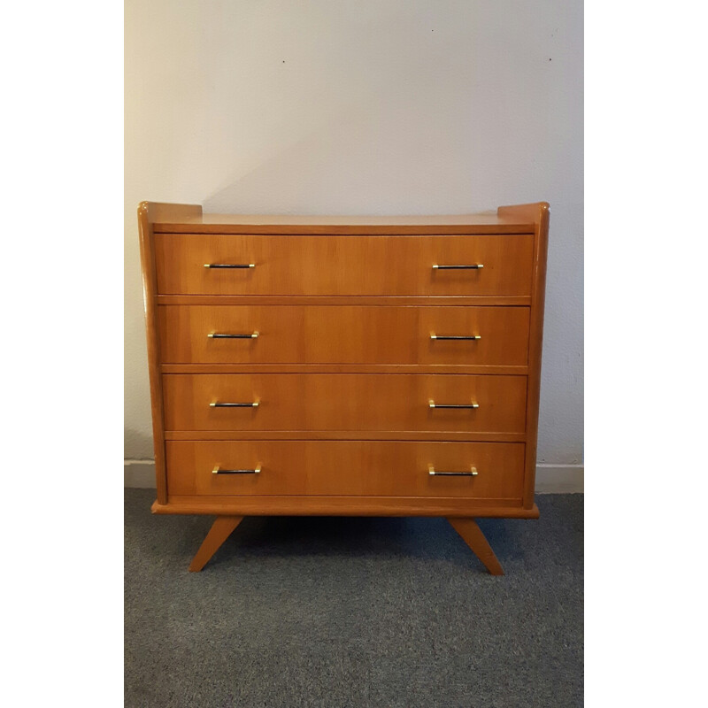 Commode vintage avec poignées en laiton - 1950