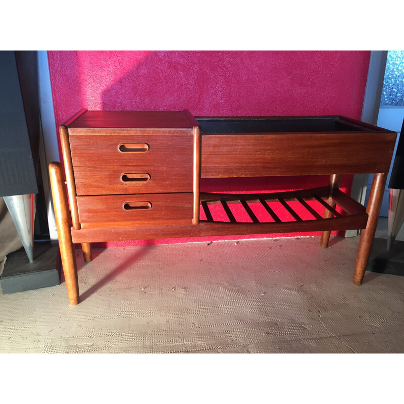 Planter and mirror in teak and zinc by Arne Wahl Iversen - 1960s