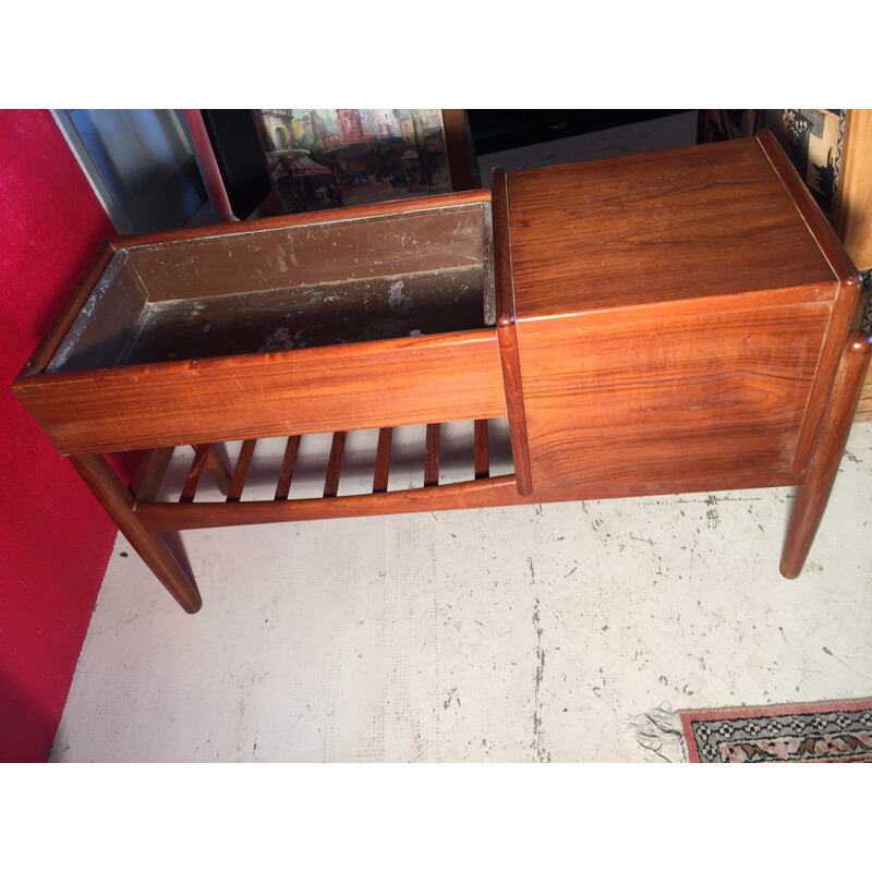 Planter and mirror in teak and zinc by Arne Wahl Iversen - 1960s