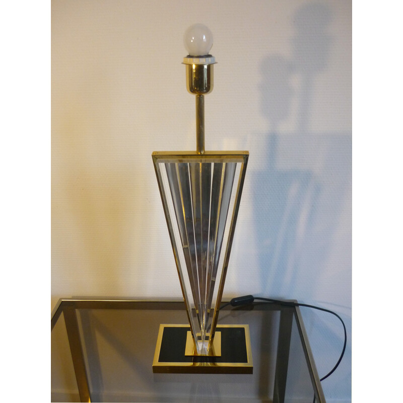Vintage-Lampe aus Plexiglas und Messing - 1970