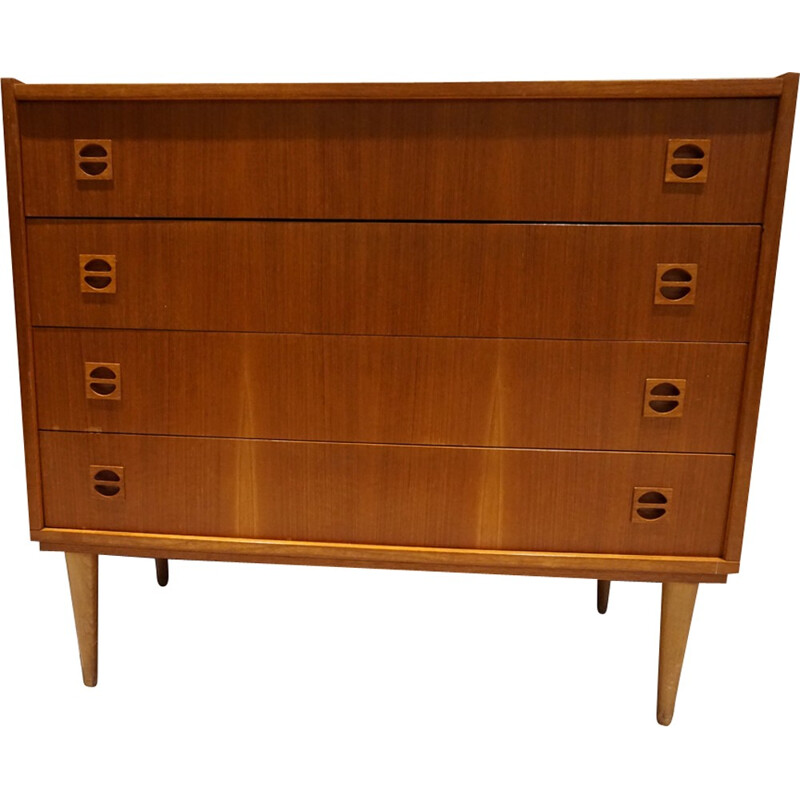Mid-century Scandinavian chest of drawers made of blond teak - 1960s