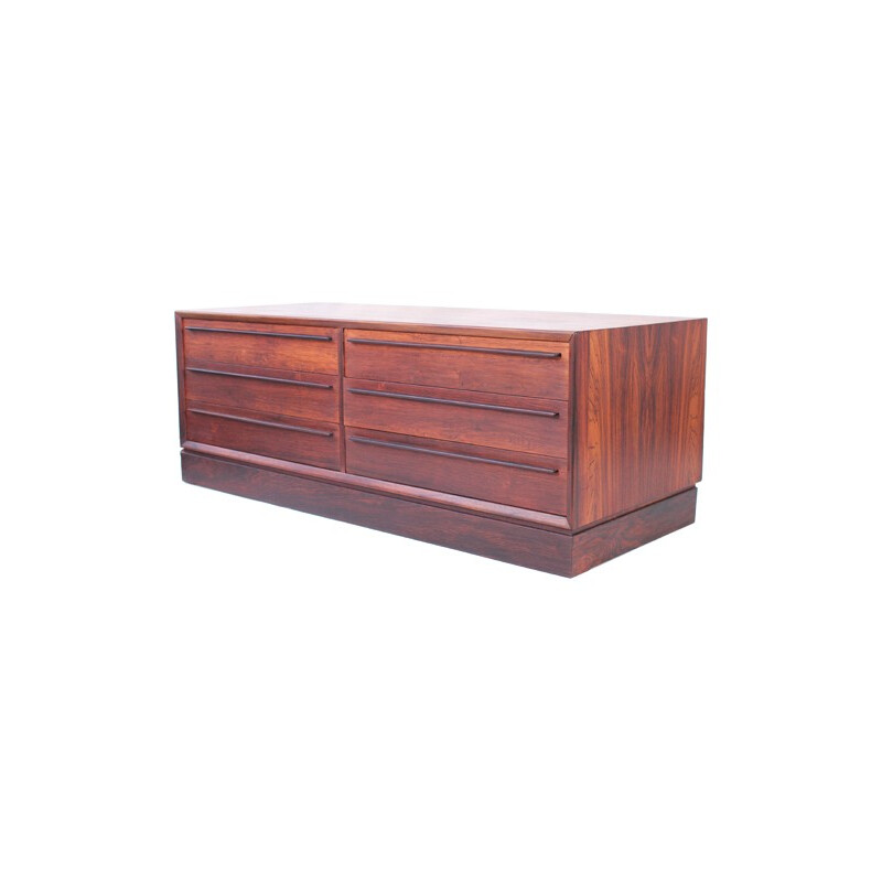 Vintage low rosewood tv cabinet by H.P Hansen - 1960s