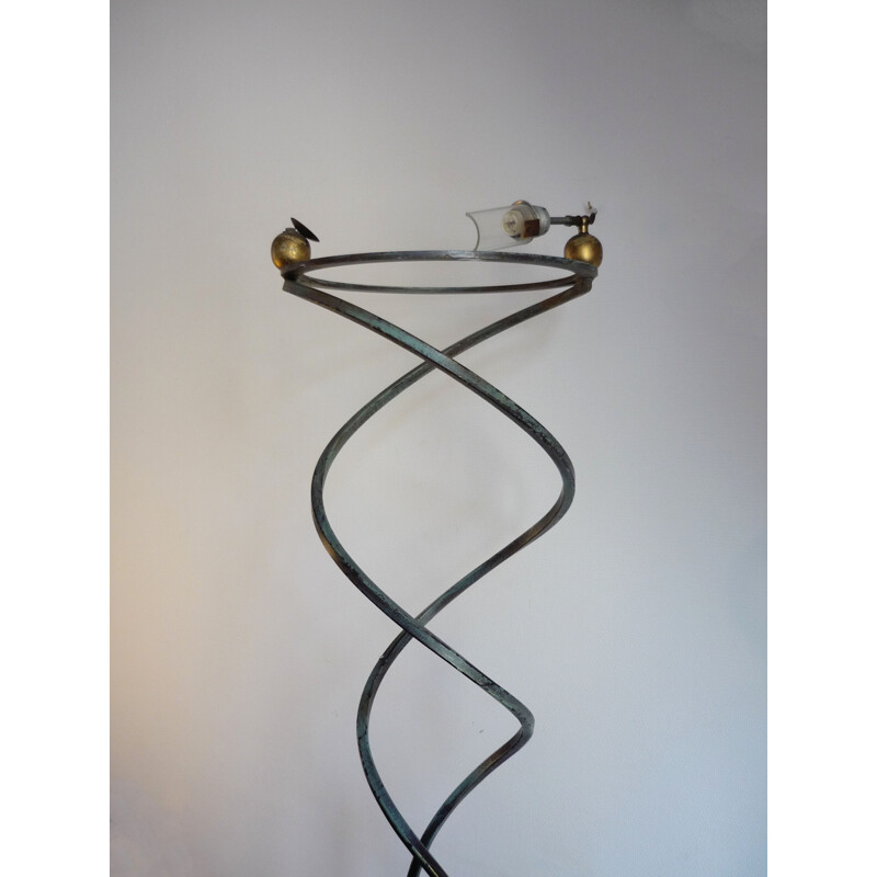 Twisted iron floor lamp by Claudio Saccon for Masca - 1990s