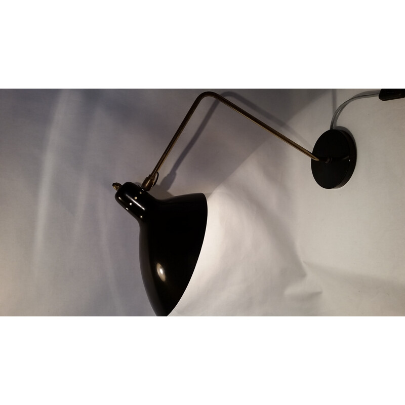 Lámpara de escritorio negra vintage de Jean Boris Lacroix - 1965