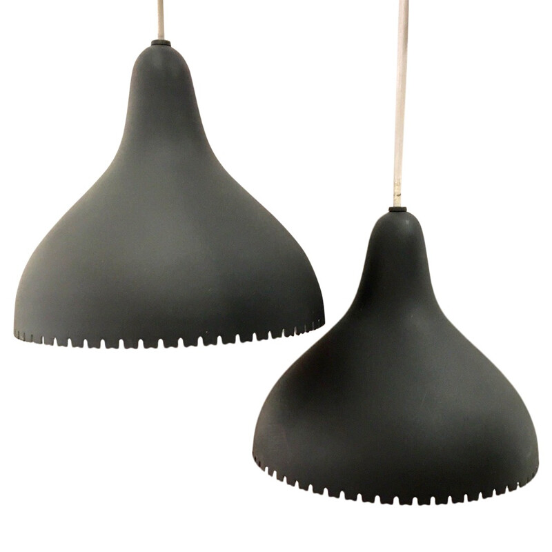 Vintage danish black hanging lamp - 1970s 