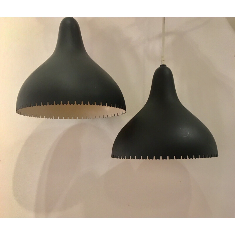 Vintage danish black hanging lamp - 1970s 