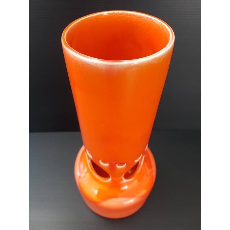 Vintage orange vase from "le Marais" - 1970s