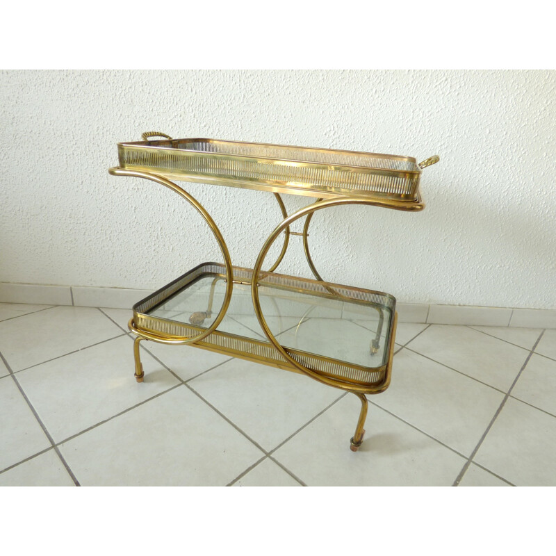 Mid-century Golden serving cart table - 1950s