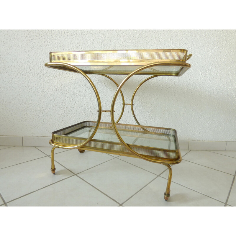 Mid-century Golden serving cart table - 1950s