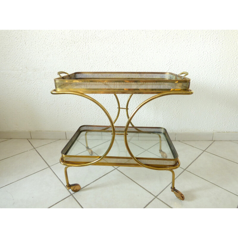 Mid-century Golden serving cart table - 1950s