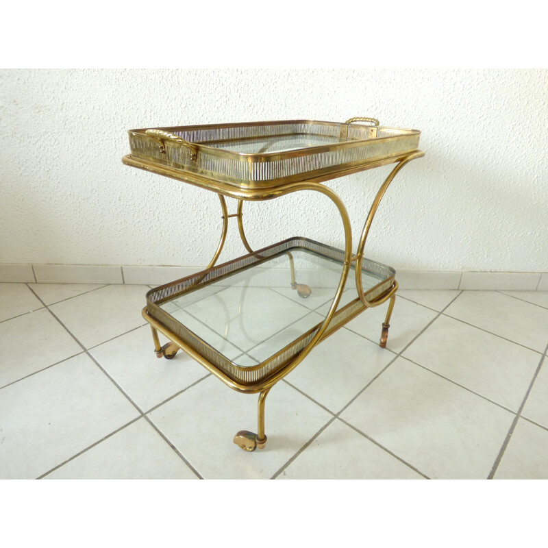 Mid-century Golden serving cart table - 1950s