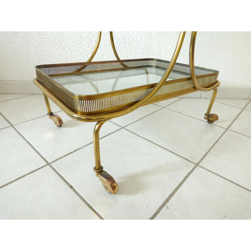 Mid-century Golden serving cart table - 1950s