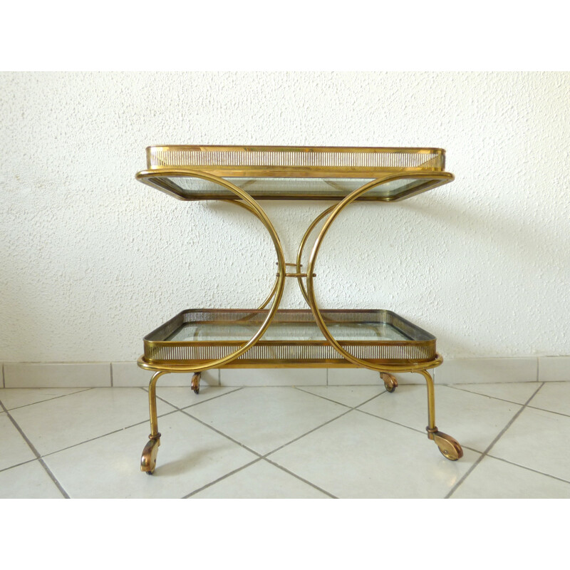 Mid-century Golden serving cart table - 1950s