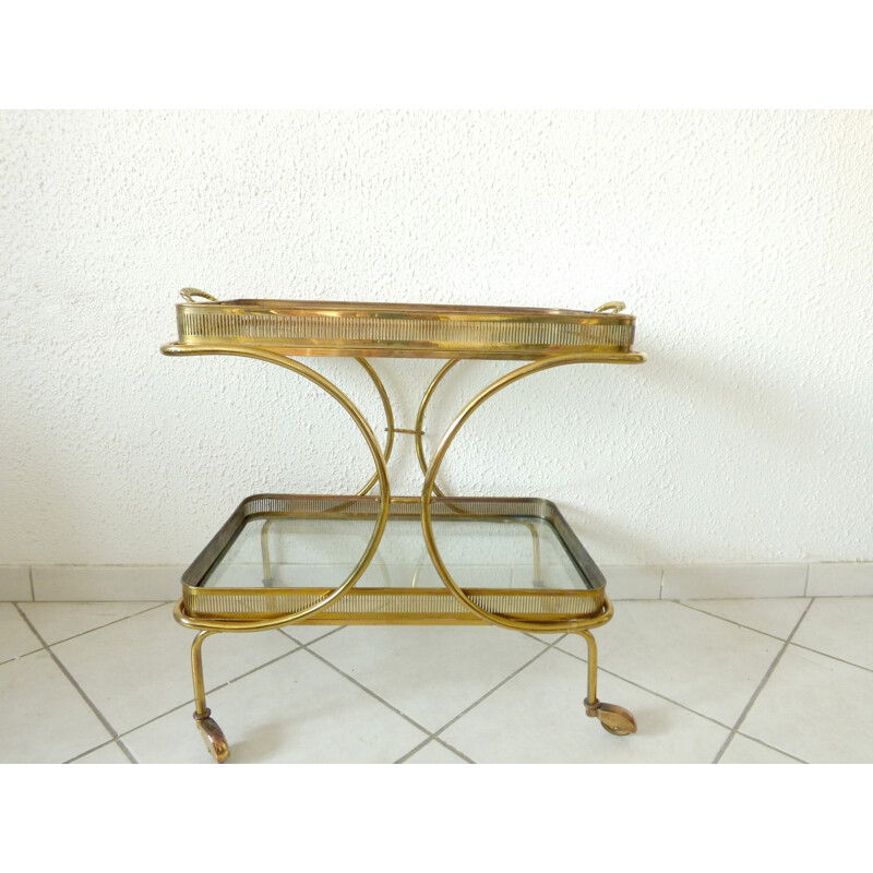 Mid-century Golden serving cart table - 1950s