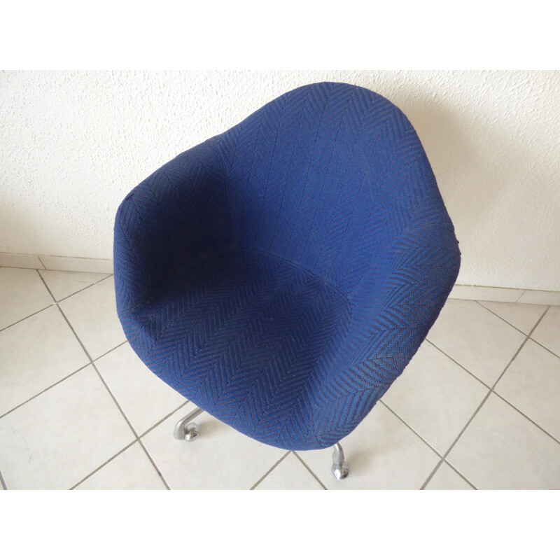 Vintage blue wheelchair by Eames for Herman Miller - 1970s