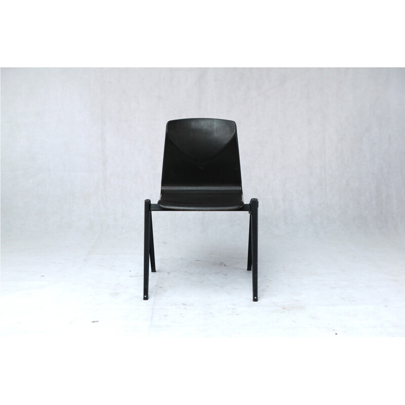 Vintage Galvanitas "S22" ebony black chair - 1970s