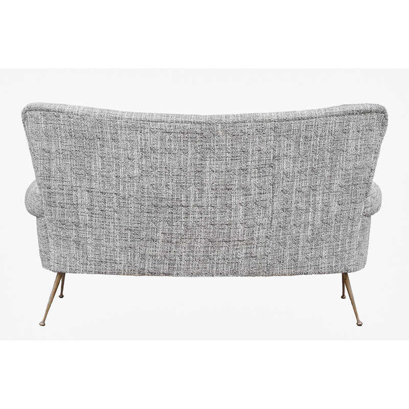 Italian sofa in gray fabric - 1950s