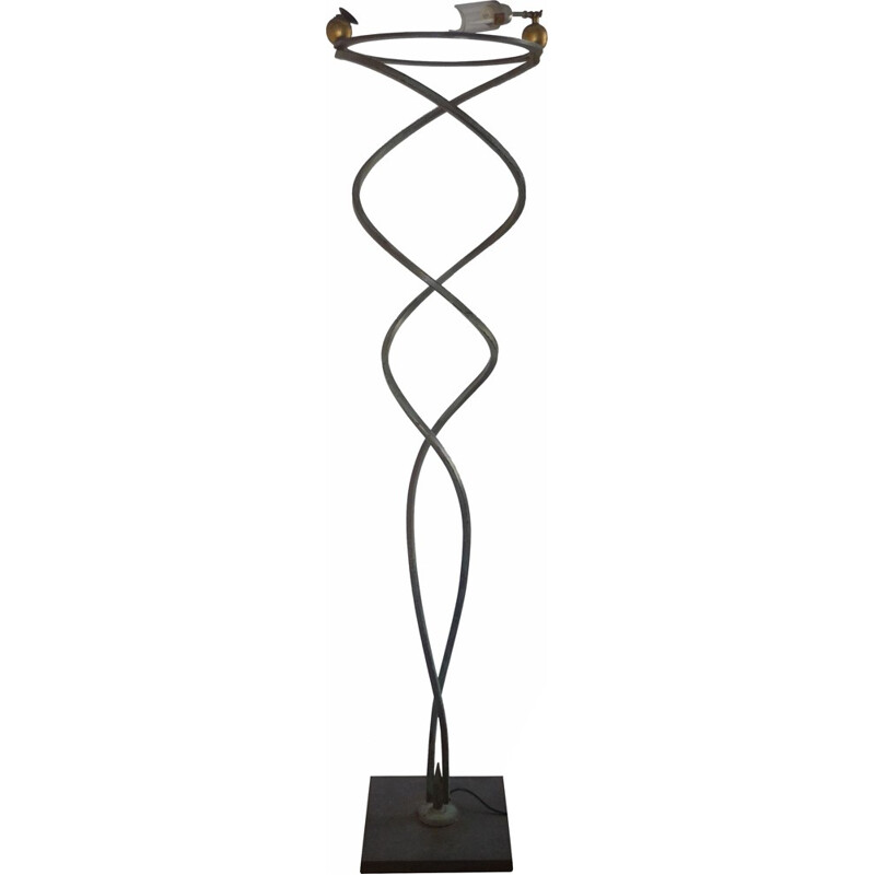 Twisted iron floor lamp by Claudio Saccon for Masca - 1990s