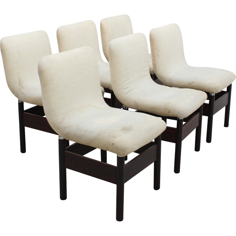 Set of 6 vintage chelsea Chairs by Vittorio Introini for Saporiti - 1960s