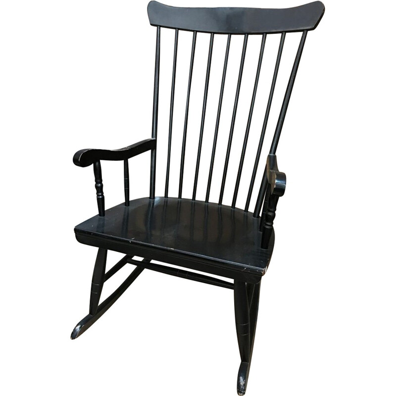 Rocking chair vintage en hêtre - 1960