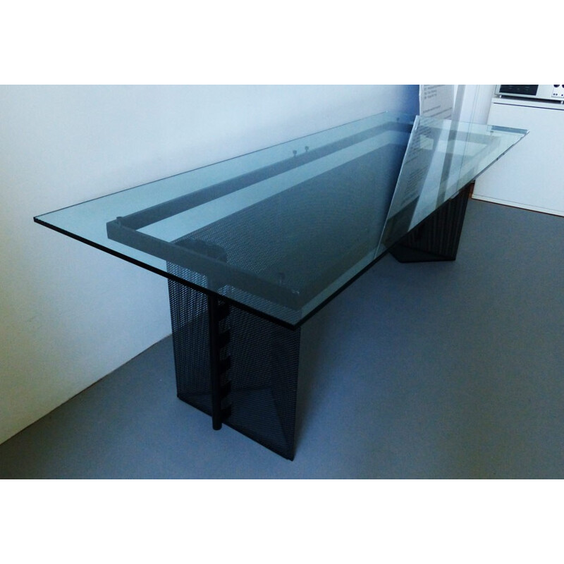 Table desk "Tesi" in metal and glass, Mario BOTTA - 1990s