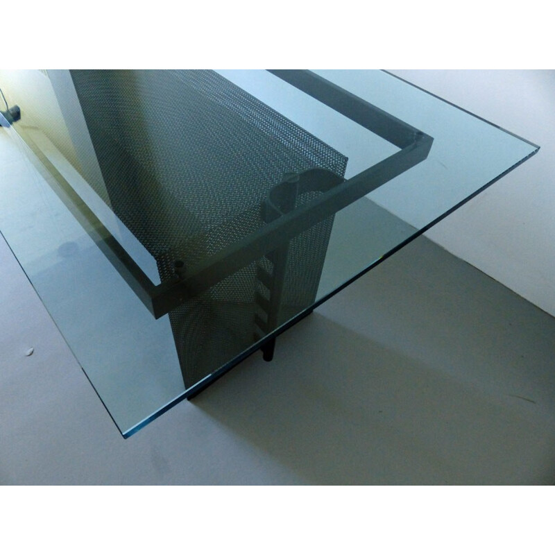 Table desk "Tesi" in metal and glass, Mario BOTTA - 1990s