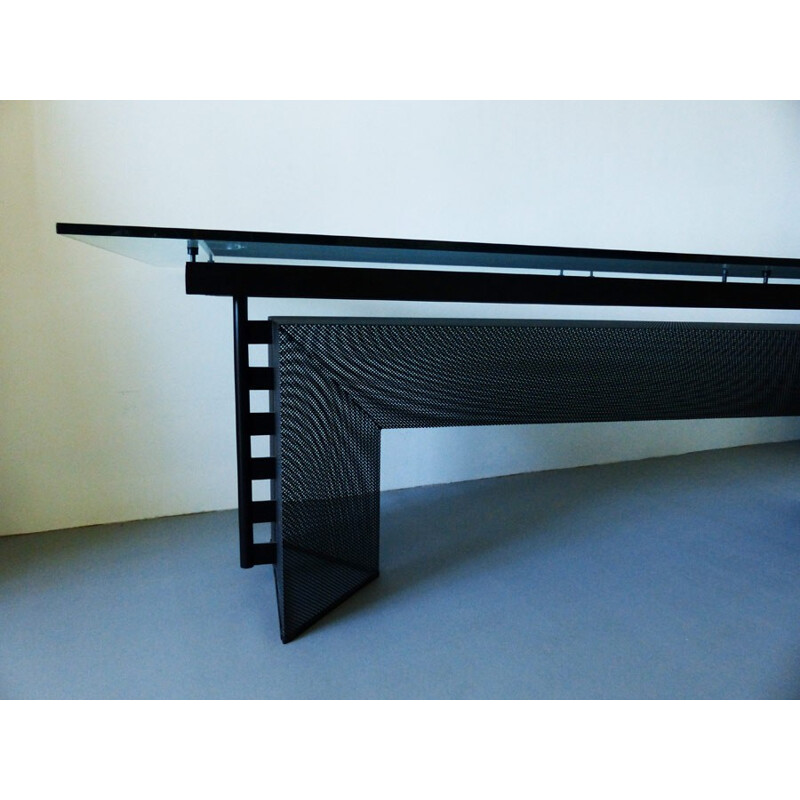 Table desk "Tesi" in metal and glass, Mario BOTTA - 1990s