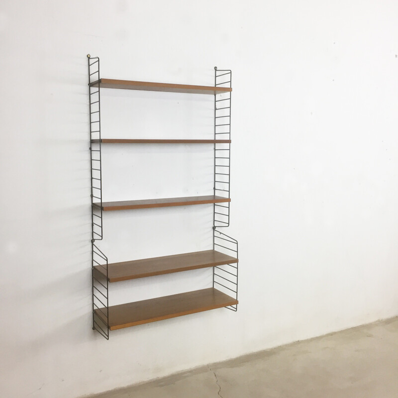 Vintage walnut shelves by Kajsa & Nils Strinning for String - 1960s