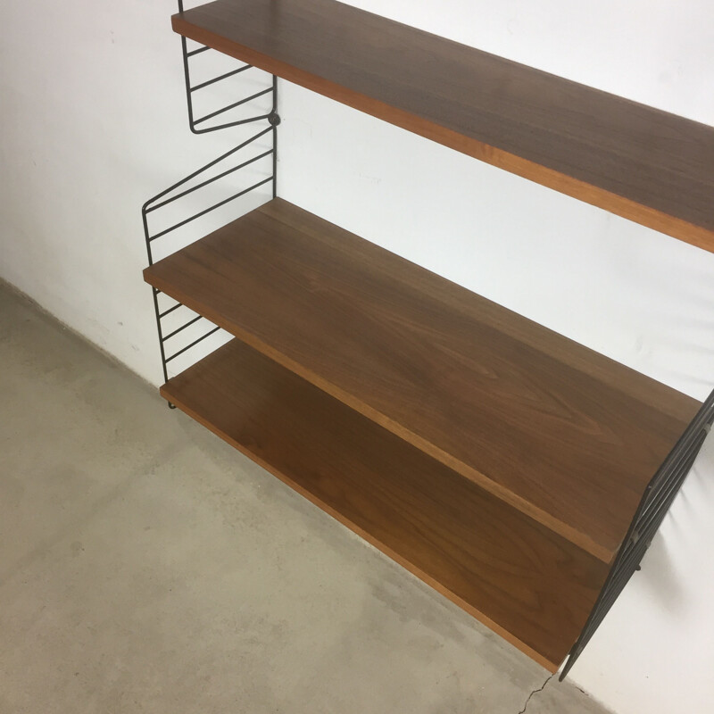 Vintage walnut shelves by Kajsa & Nils Strinning for String - 1960s