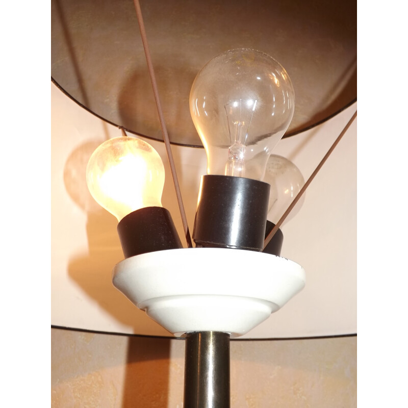 Lampe de bureau 3 feux vintage pour Maison Arlus - 1950