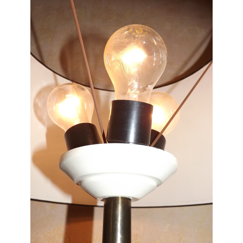 Lampe de bureau 3 feux vintage pour Maison Arlus - 1950