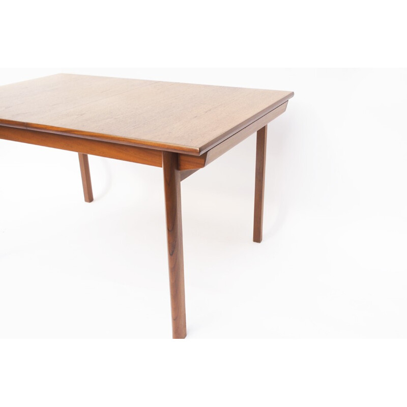 Dining table in brown teak with an extension - 1960s