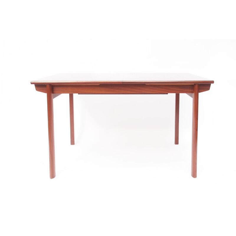 Dining table in brown teak with an extension - 1960s