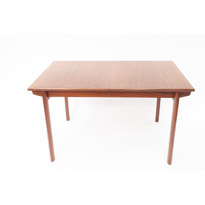 Dining table in brown teak with an extension - 1960s