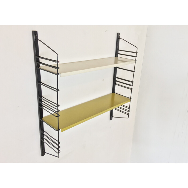Vintage metal shelf wall unit - 1960s