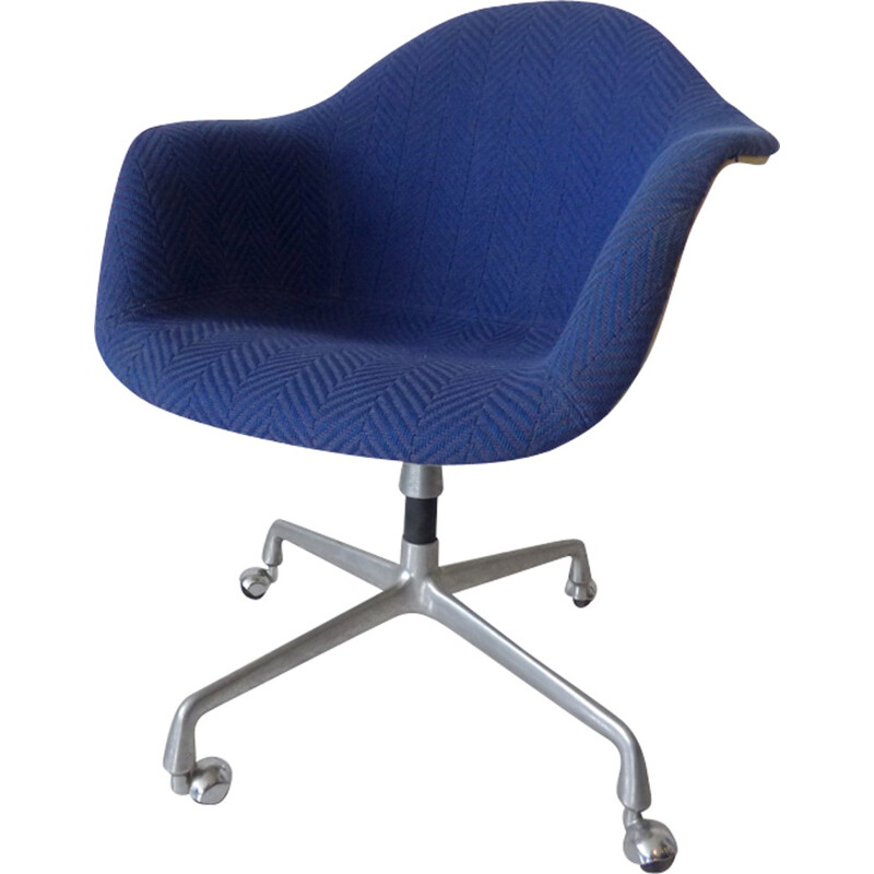 Vintage blue wheelchair by Eames for Herman Miller - 1970s