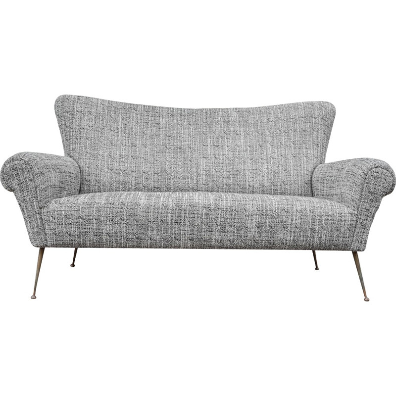 Italian sofa in gray fabric - 1950s