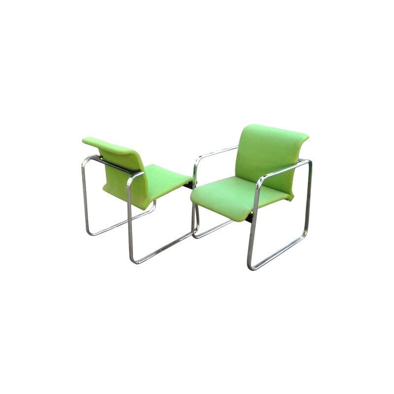 "Tubular" armchair and chair, Peter J.PROTZMAN - 1970s