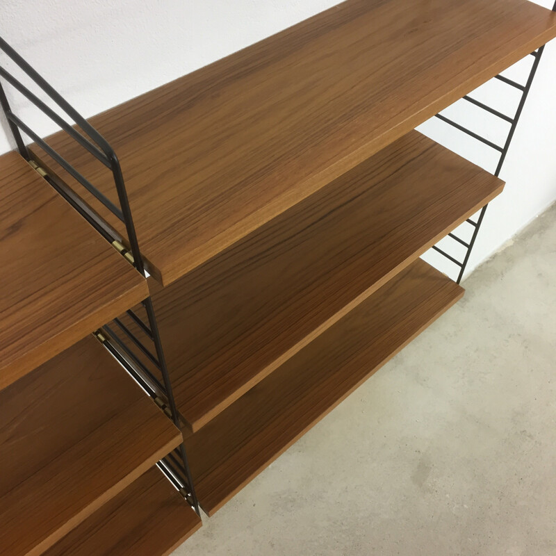 Swedish Teak Wall Unit by Kajsa & Nils Strinning for String - 1970s