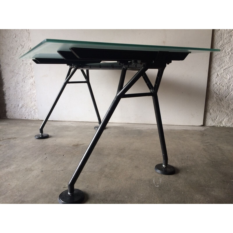 Black vintage desk " Nomos" by Norman Foster for Tecno - 1980s