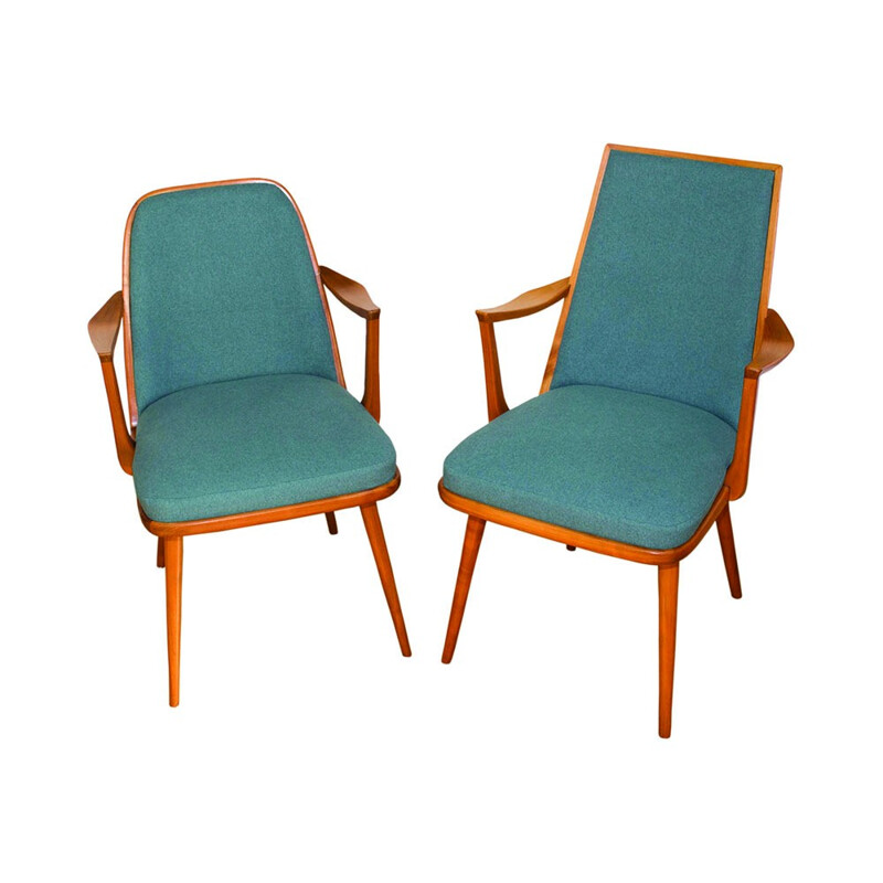 Set of 2 vintage danish armchairs for Her & Him - 1960s