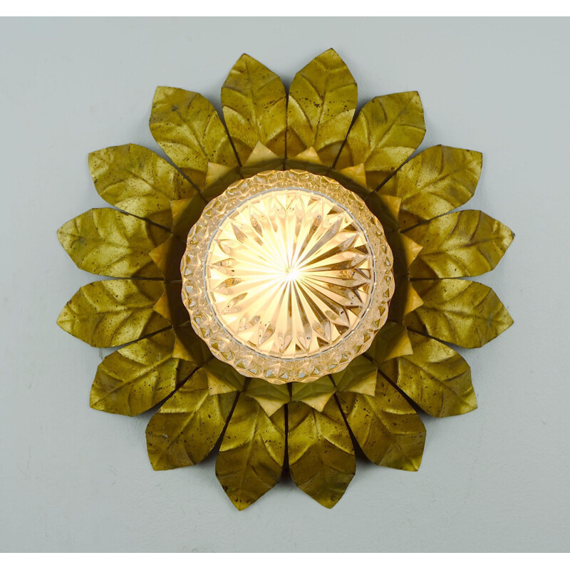 Vintage italian "Sunburst" wall lamp sconce - 1950s