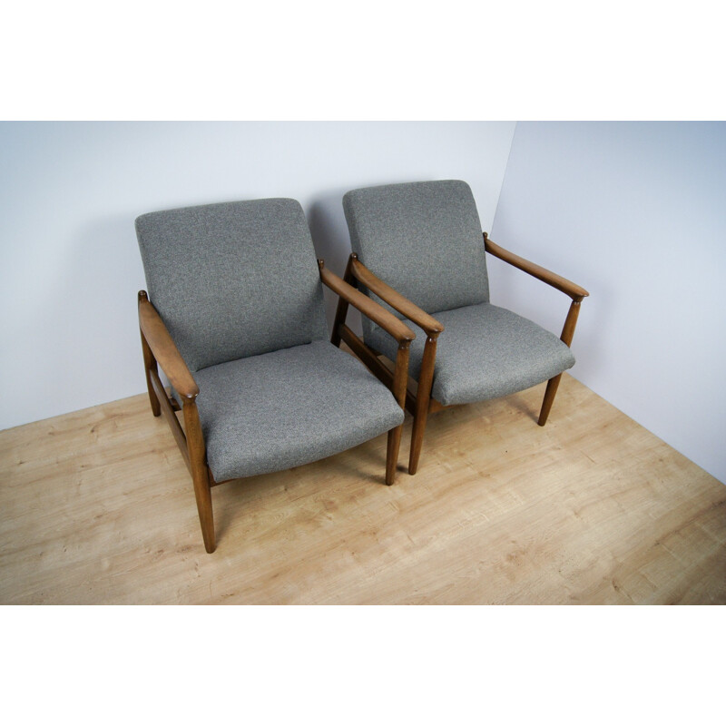 Set of 2 GFM-64 Armchairs by Edmunda Home for Gościcińskie Furniture Factory - 1960s