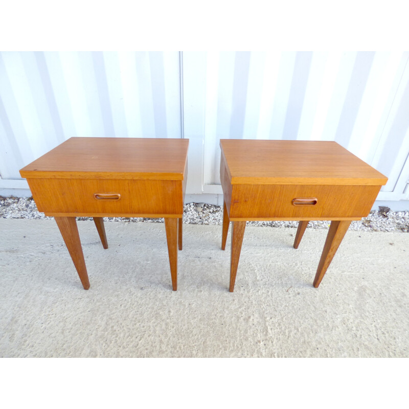 Pair of vintage scandinavian nightstands - 1970s