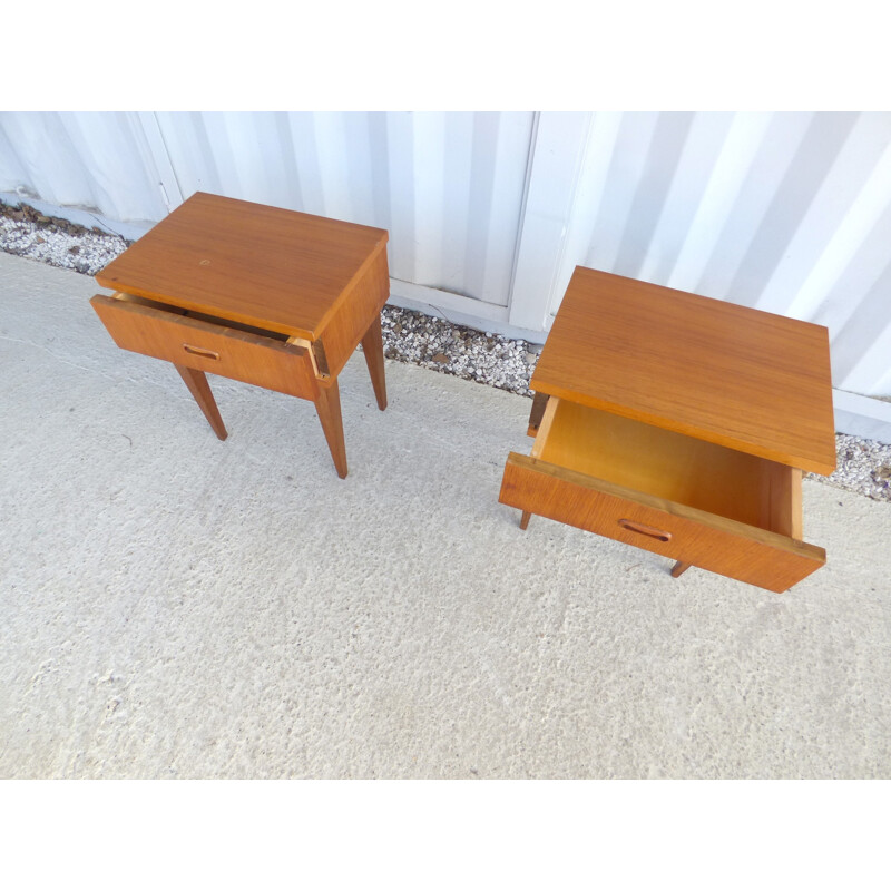 Paire de tables de chevets vintages scandinaves - 1970