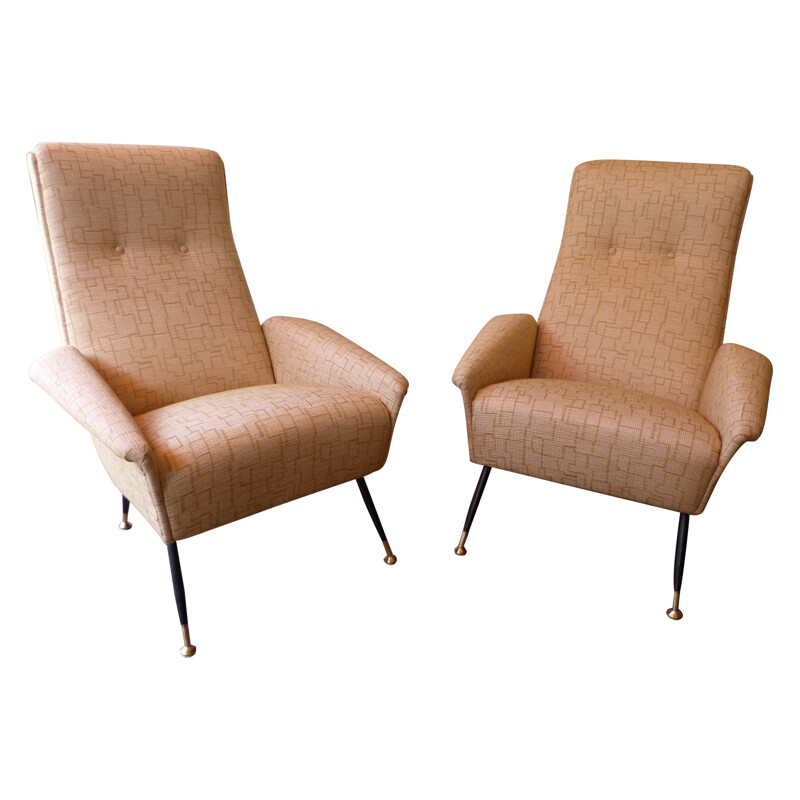 Pair of vintage Italian armchairs - 1950s