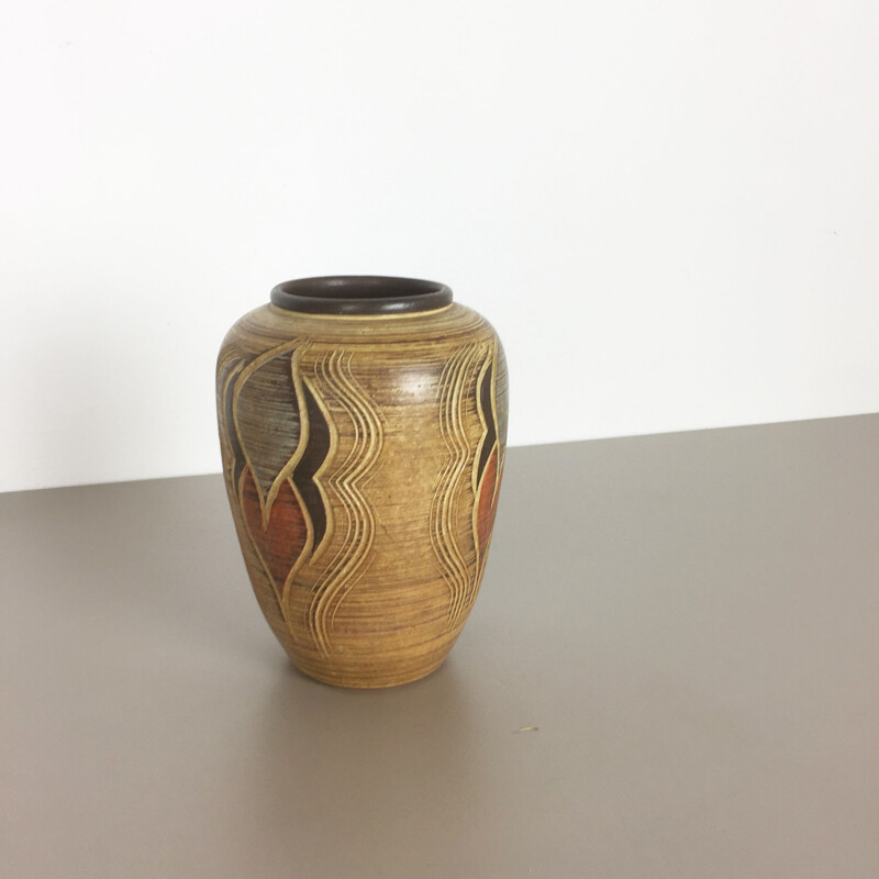 Vaso de cerâmica vintage de Franz Schwaderlapp para Sawa Ceramic, Alemanha 1960