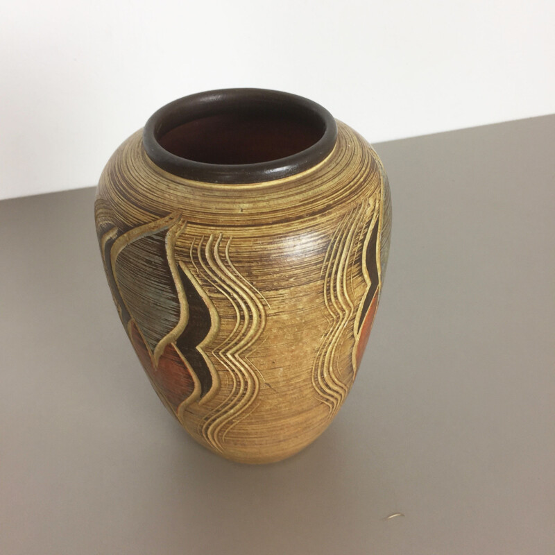 Vaso de cerâmica vintage de Franz Schwaderlapp para Sawa Ceramic, Alemanha 1960