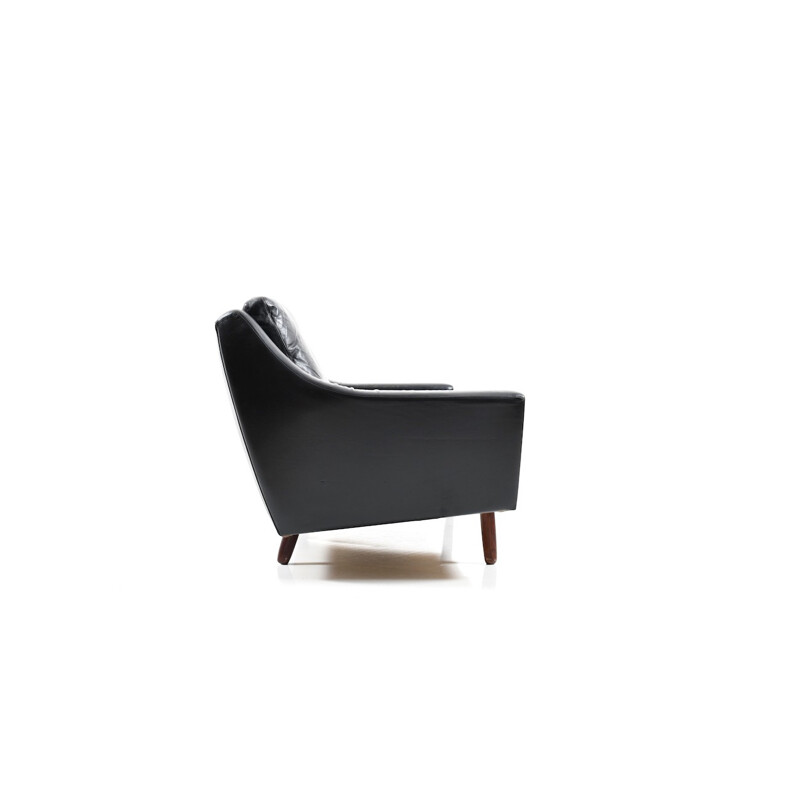 Canapé 3 places en cuir noir par Georg Thams pour Vejen Polstermøbelfabrik - 1960