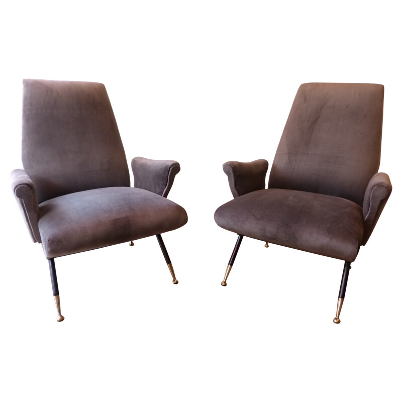 Pair of Italian armchairs, Nino ZONCADA - 1950s